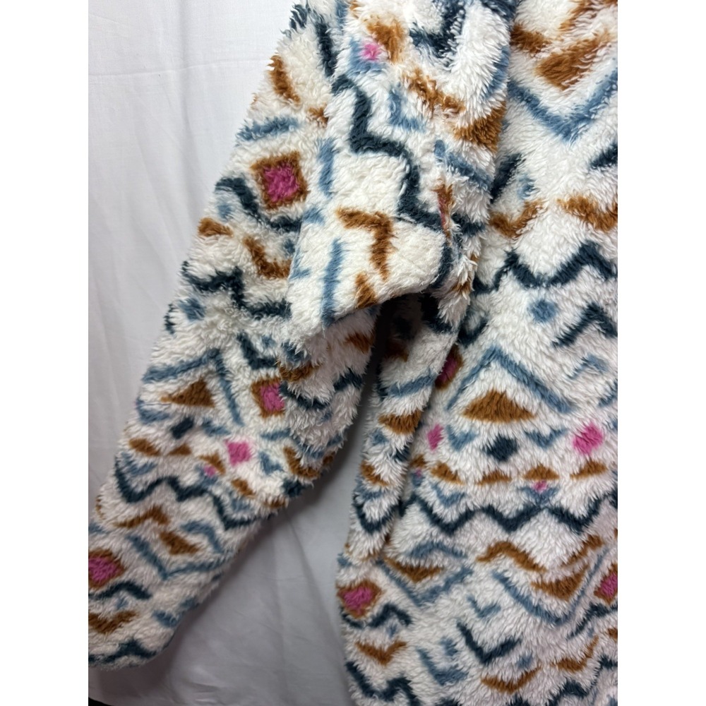 Eddie Bauer Women's XL Sherpa Fleece Quarter-Zip Pullover Southwestern Geometric - Picture 5 of 9